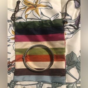 Coach Multicolor Silver Bangle Signature C